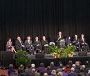 The opening ceremony of the 150th kickoff in Ahearn Field House.