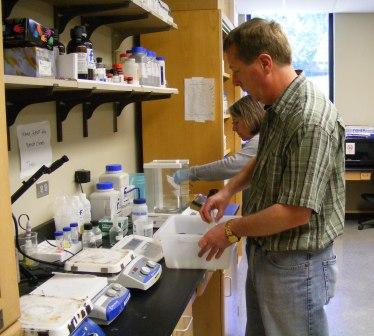 Neal and Maureen in lab