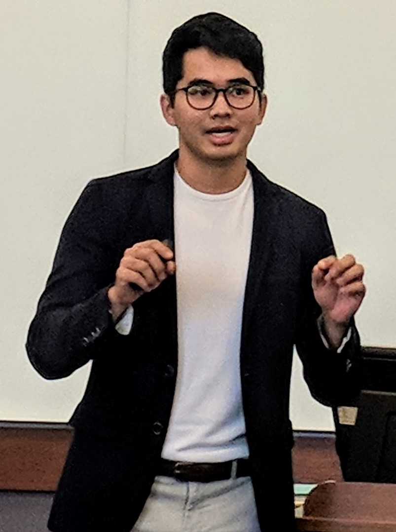 A student giving a presentation