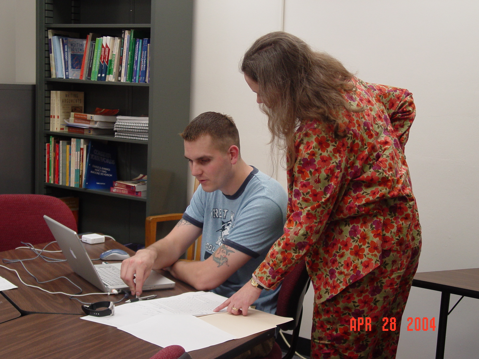 Deborah Murray, Writing Center Director, with student