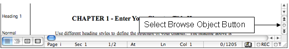 Image showing location of Select Browse Object Button