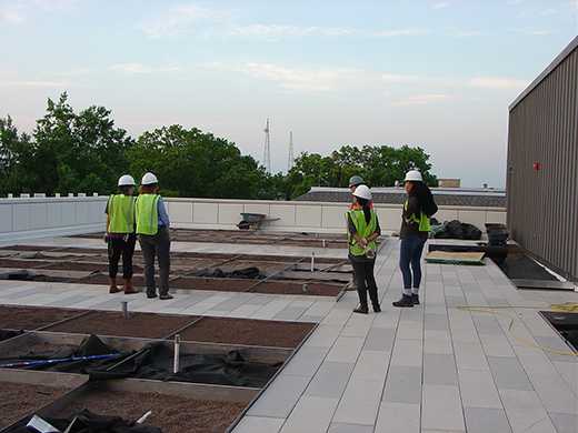 During construction of the APDesign experimental roof