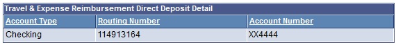 travel and expense reimbursement direct deposit detail