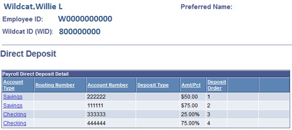 direct deposit detail