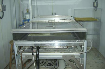 horizontal air flow hood over hot plate