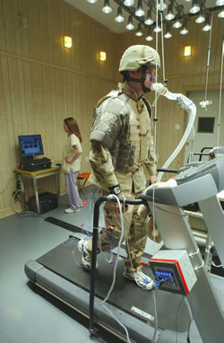 human subject testing with treadmill in an environmental chamber