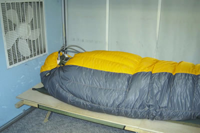 thermal manikin in sleeping bag