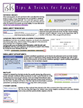 small image of and link to PDF handout of iSIS tips and tricks for faculty.