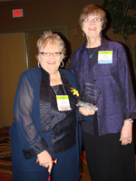 L. Susan Williams (left) and Sue Maes (right) with award.