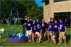 The Kansas State University fountain wars competition team from left to right: Brent Ware, Kayla Wehkamp, Grant Brady, Jessica Barnett, Kevin Garman, Breanna Stout, Chris Shultz, Erin Mason Ogle, Phil Barnes and Chloe Boudreaux.