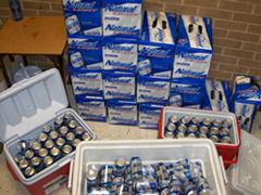 Each year, officers have seized large quantities of beer and other alcoholic beverages at football games. Each year, officers have seized large quantities of beer and other alcoholic beverages at football games.