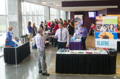 Attendees in the Bistro