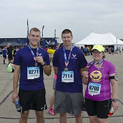 Left to right: Cadet Carl Minnix, Cadet Dillon Jetton, Captain Amanda Hatesohl