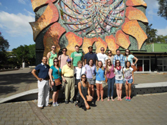 University of Costa Rica and K-State students and faculty on the University of Costa Rica campus