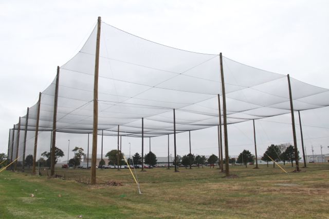 The UAS Pavilion was constructed in three weeks in September and measures 300-feet-long by 200-feet-wide and is 50-feet-tall.