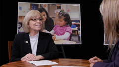 Bette Grauer on the set "EduCATion Today."