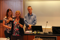 Trainers Brandi Miller, Dave Fairfield and Cassie Jones perform a demonstration on supplier verification. Trainers Brandi Miller, Dave Fairfield and Cassie Jones perform a demonstration on supplier verification.