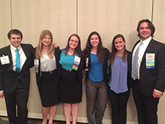 SHRM Case Competition team members Philip Wegman, Katie Walker, Erica Modzelewski, Audrey Oswald, Courtney Kelly, and Austin Crowder. 