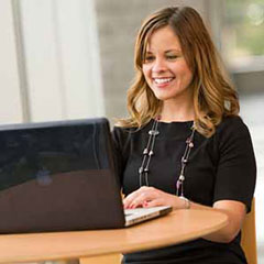 Girl in front of computer