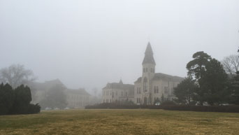 Fog near Anderson Hall 