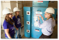 Cassie Jones visits with students about feed safety