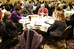 Small group discussion at K-State's inaugural Sustainable Crops-Livestock Systems Summit.