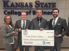 The K-State MBA team comprised of (from left to right) Dallas Gaither, Richard Petrie, Josh Barlow and Blair Kocher
