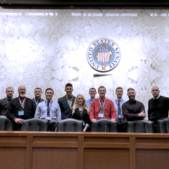 Kansas State Polytechnic students enrolled in an aviation legislation course visit the U.S. Senate during a recent trip to Washington, D.C.
