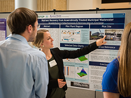 Bernadette Drouhard, senior in chemical engineering, took first place with her entry in the College of Engineering Undergraduate Research Poster Forum.