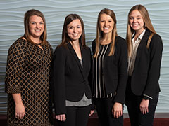 From left to right: Kellie Jackson, Kaitlyn Porter, Abbie O’Grady and Katie Horton