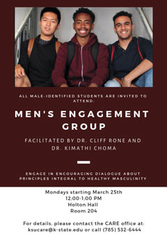 Flier for the Men's Engagement Group