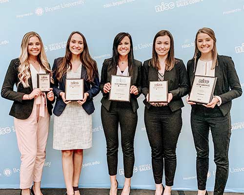 K-State Sales Team from left: Katie Horton, Lanessa Aurand, Jacqueline Clawson, Kaitlyn Porter and Abbie O’Grady