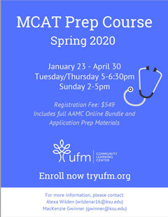 Spring 2020 MCAT Prep Course Flyer