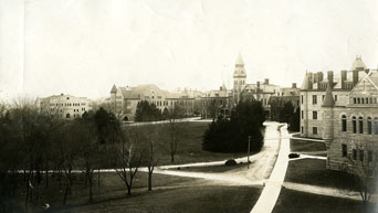 View of campus in 1914 looking southwest