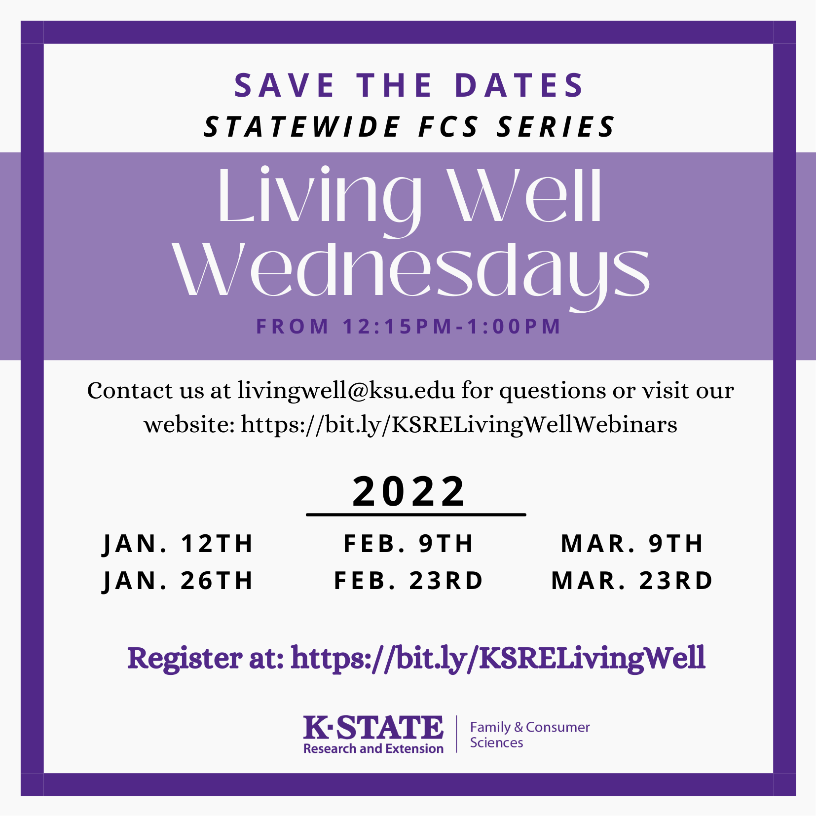 2022 Living Well Wednesday Series