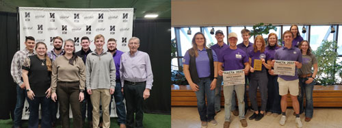 K-State 2022 Collegiate Crops Team, left, and K-State 2022 Collegiate Soils Team, right.