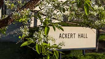 Ackert Hall sign