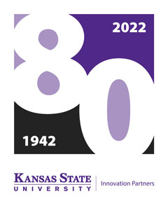 K-State Innovation Partners 80th anniversary — 1942 to 2022.