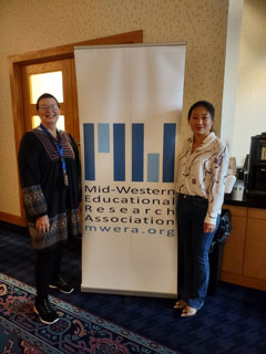 Suzanne Porath and Chen Han at the Midwest Educational Research Association's annual conference. 