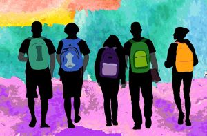 high school students walking high school students walking