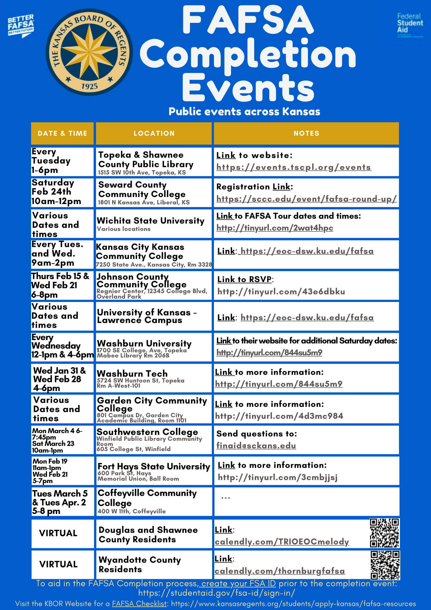 2024 FAFSA Completion Events 2024 FAFSA Completion Events