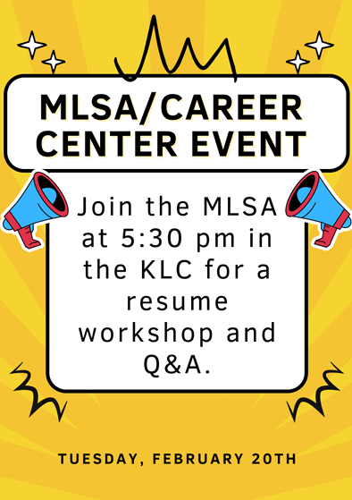 Flyer for the MLSA Event 