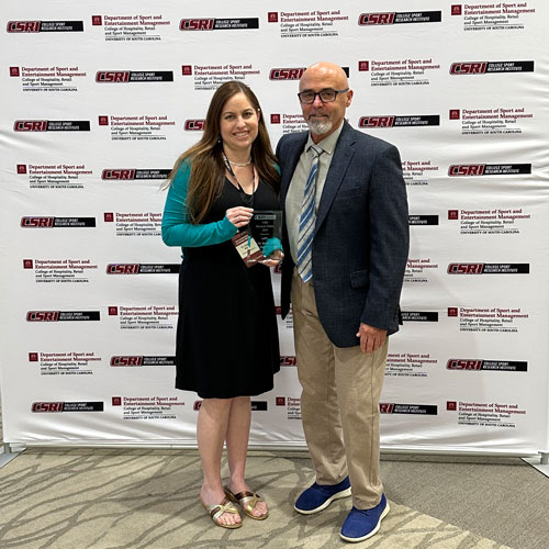 Lisa Rubin with Richard Southall, director of the College Sport Research Institute.