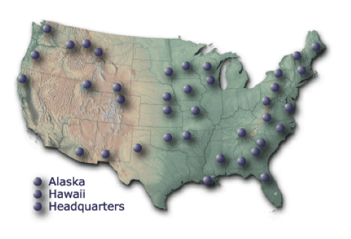 Map-link to the Cooperative Research Units Program Headquarters website