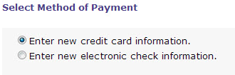 Select Method of Payment