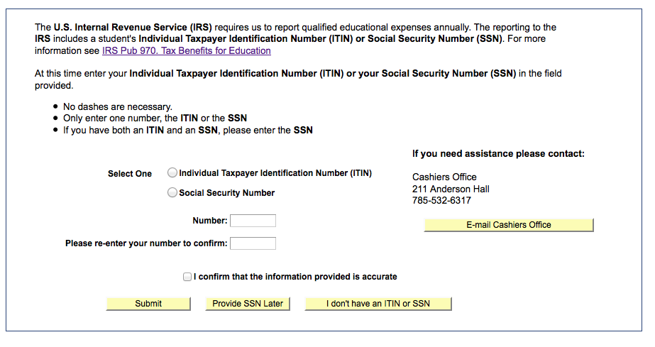Provide your ITIN or SSN number