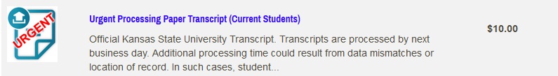 Click Urgent Paper Transcript (current students)