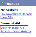 Click View Financial Aid