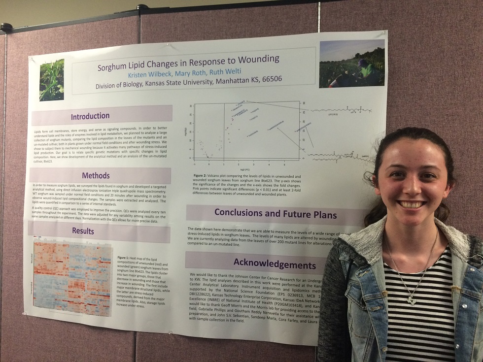 Kristen Wilbeck with her Research Poster