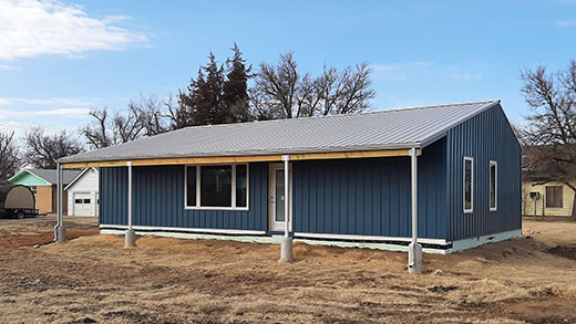 Students in Kansas State University's Net Positive Studio designed and assembled this zero energy home in St. John. 